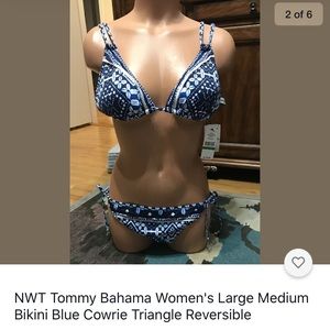 NWT Tommy Bahama blue cowrie bikini Large Med
